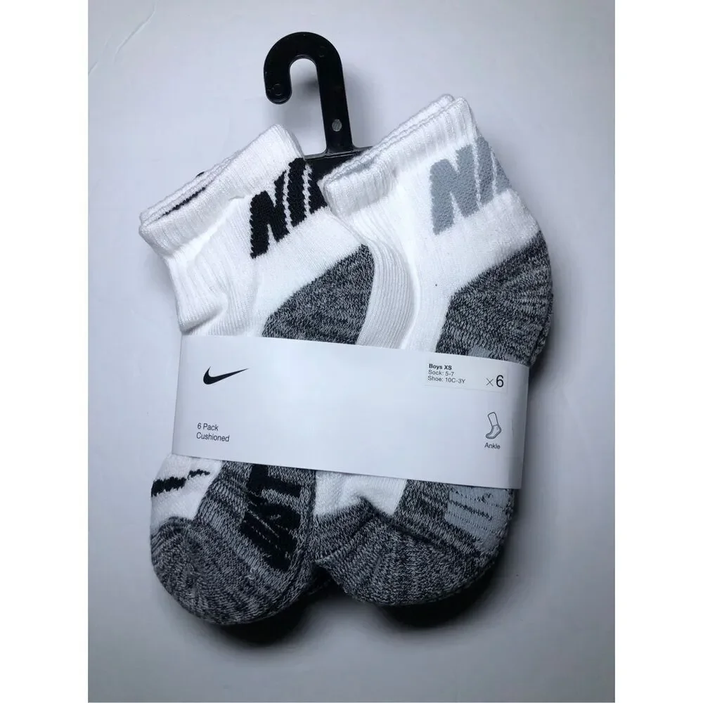 Nike Kids Cushioned Ankle Socks 6-Pack 10C-3Y
